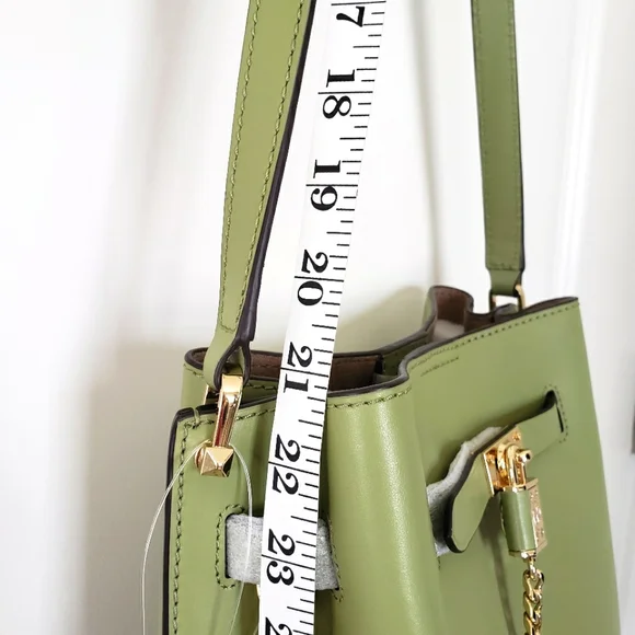 MICHAEL KORS Hamilton Legacy Medium Leather Messenger Bucket Bag - Picture 14 of 16